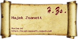 Hajek Zsanett névjegykártya